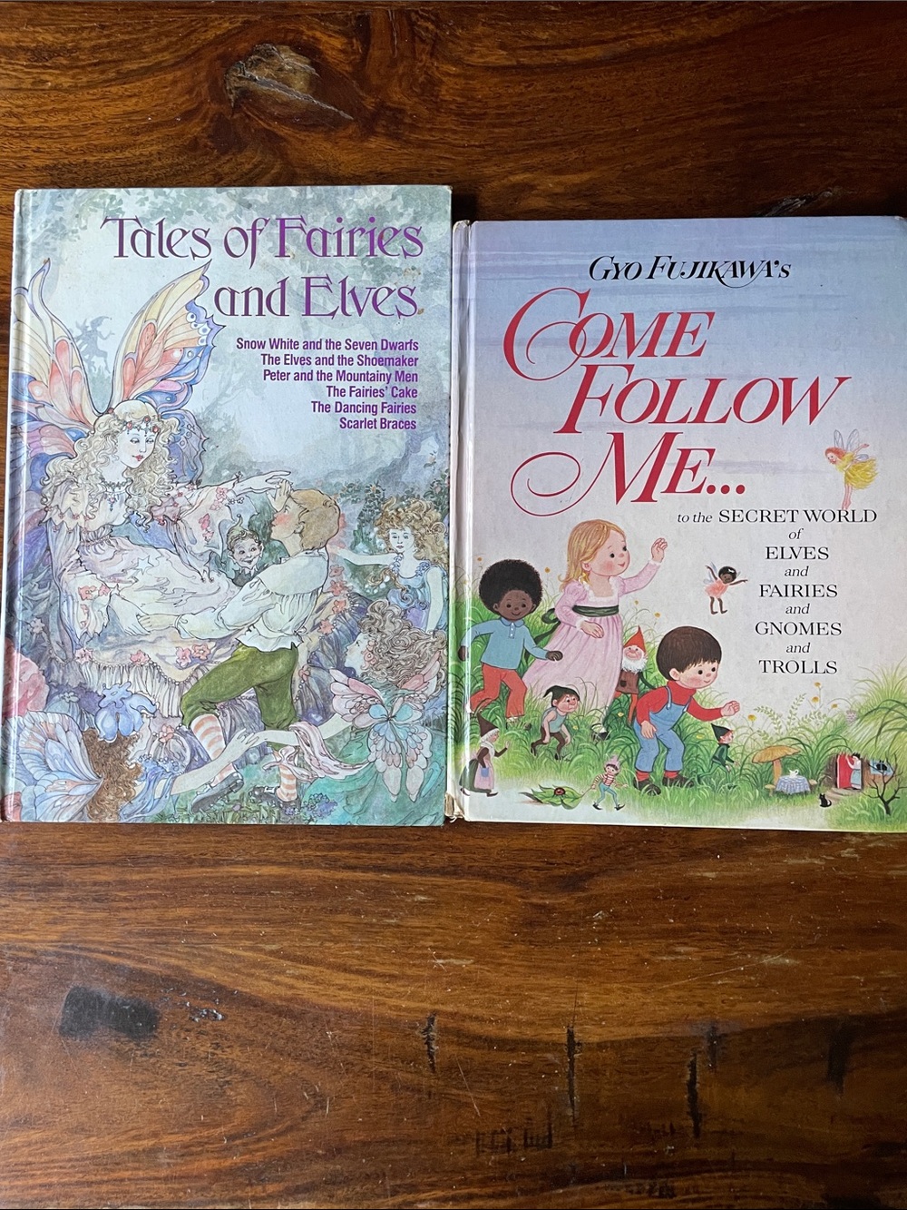 2 Vintage Picture Books : Come Follow Me + Tales of Fairies and Elves